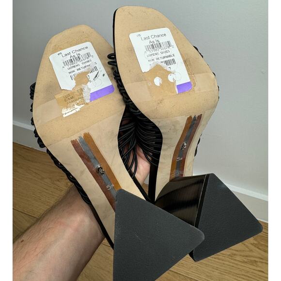 NEW Sam Edelman Laurette Block Heel Mule Sandal Strappy Black Size 5.5 - Picture 10 of 10